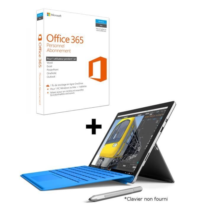 Surface Pro 4 i7/16GB/256GB + Office 365 Personnel pendant 1 an Prix