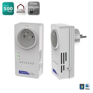 Netgear Pack 2 CPL AV 500Mbit/s / Prise intégrée