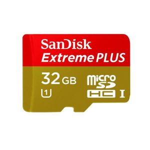 ADAPTATEUR CARTE MÉMOIRE SanDisk Micro SDHC Extreme Plus 32 Go - Classe 10 ADAPTATEUR CARTE MÉMOIRE SanDisk Micro SDHC Extreme Plus 32 Go - Classe 10