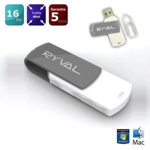 CLE USB Ryval Clé USB R360 16 Go Grise