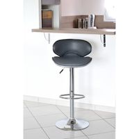 TABOURET Lot de 2 Tabourets de bar gris