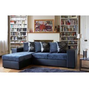 CANAPE - SOFA - BANQUETTE HARLEQUIN canapé d'angle convertible gris P.U