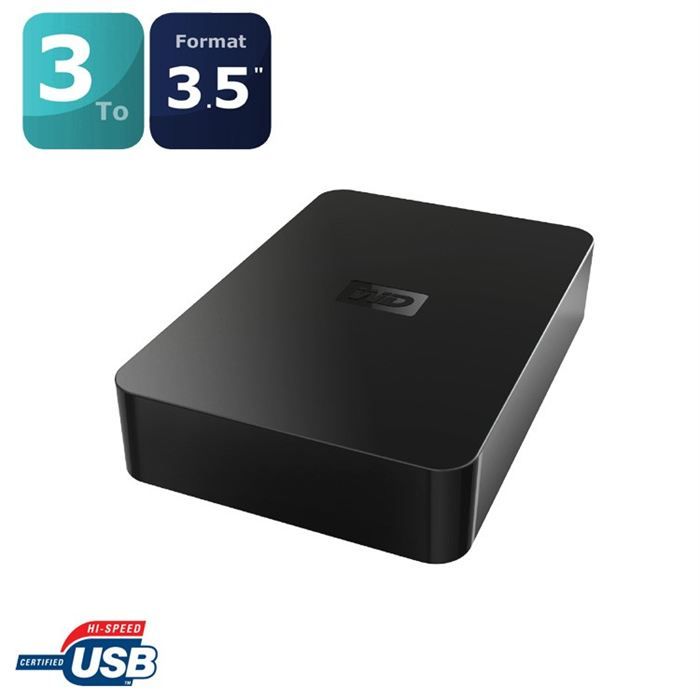 WD Elements Desktop 3To Noir 3.5 USB2.0   Achat / Vente DISQUE DUR