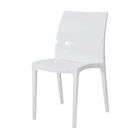CHAISE SENTO Lot de 2 chaises blanches en polypropylène CHAISE SENTO Lot de 2 chaises blanches en polypropylène