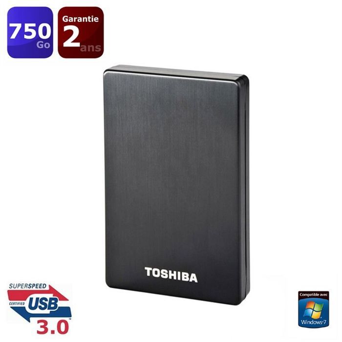 Toshiba STOR.E ALU 2S 750 Go noir   Achat / Vente DISQUE DUR EXTERNE