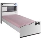 ENSEMBLE SOMMIER-MATELAS PRETTY Lit 90x190 cm Blanc/Noir