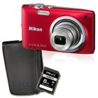  NIKON S2700 Compact Rouge + Etui + Carte SD 4 Go