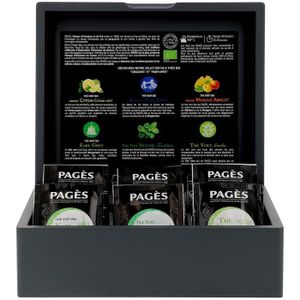 THÉ PAGES - Coffret BOIS THES BIO 60 sachets THÉ PAGES - Coffret BOIS THES BIO 60 sachets