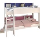 LIT COMBINÉ - MEZZANINE  JIM Lit superposé 90x200 blanc avec sommiers