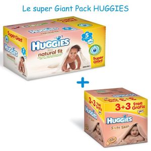 COUCHE - LANGE  HUGGIES Natural Fit Super Giant Box T5+ Soft Skin