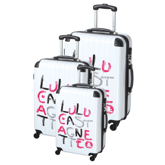 LULU Set de 3 valises trolley HKO Blanc Achat / Vente set