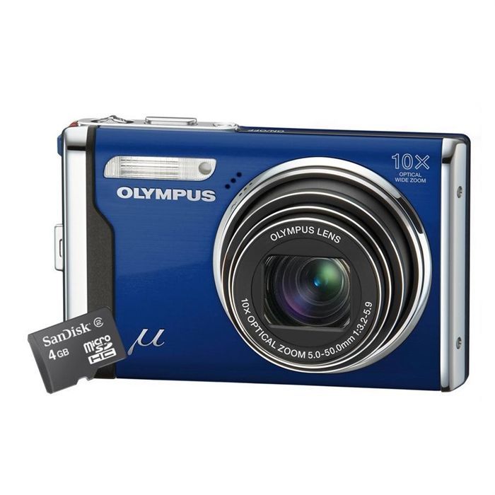 Olympus Mju 9000 Bleu + Carte m&eacute;morie Micro SDHC 4 Achat / Vente
