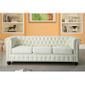 CANAPE CHESTERFIELD Canapé 3 places Cuir Blanc