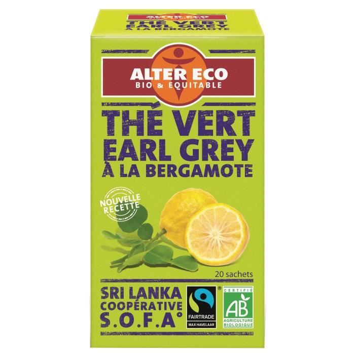 Thé Vert Earl Grey Ceylan bio 40g   Achat / Vente THE Thé Vert Earl