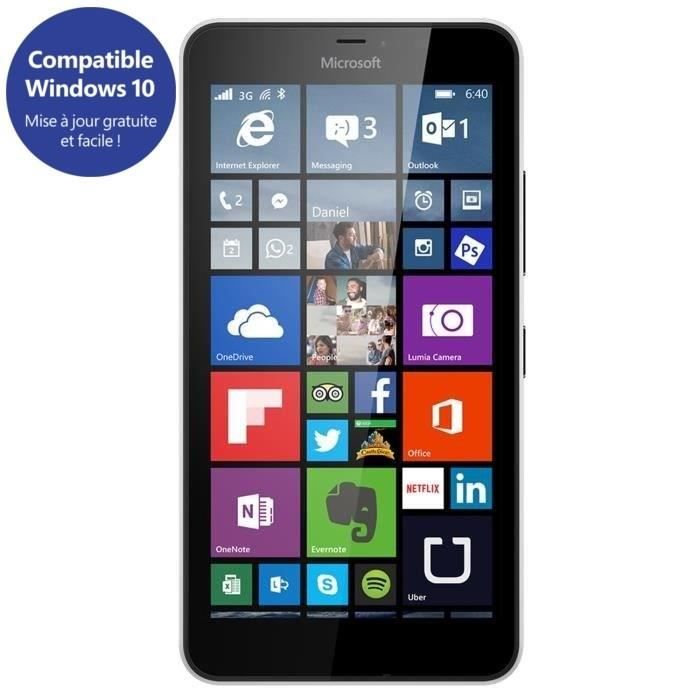 Lumia 640 XL Double Sim 4G Blanc smartphone, avis et prix pas cher