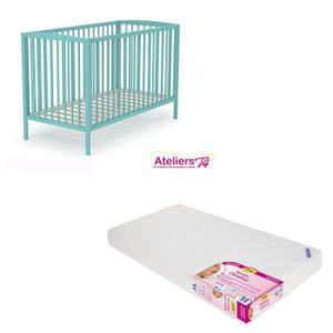LIT NON PLIANT BEBE Ensemble Lit 60x120cm + matelas Babyclim