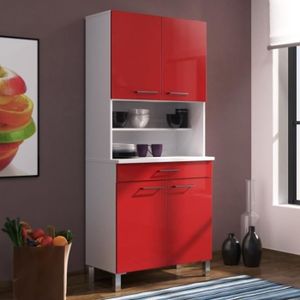 buffet de cuisine rouge et blanc