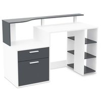  ORACLE Bureau multimedia 140cm blanc et gris