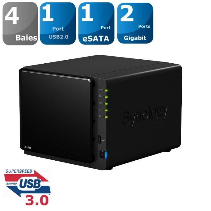 Synology Boîtier NAS 4 Baies DS412+   Achat / Vente SERVEUR STOCKAGE