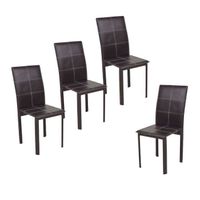CHAISE  Lot de 4 Chaises RUBY marron