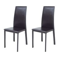 CHAISE  Lot de 2 Chaises ELLE marron