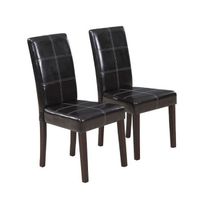 CHAISE  Lot de 2 Chaises CROSS marron avec sûrpiqures