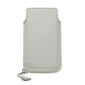 HOUSSE / ETUI / COQUE / FACADE / BIJOUX DE PORTABLE SAMSUNG Etui cuir Blanc pompon M