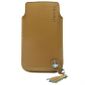 HOUSSE / ETUI / COQUE / FACADE / BIJOUX DE PORTABLE SAMSUNG Etui cuir camel pompon L