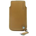 HOUSSE / ETUI / COQUE / FACADE / BIJOUX DE PORTABLE SAMSUNG Etui cuir camel pompon L
