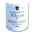 VIN ROUGE Château de Melin Maranges 1er Cru 2009