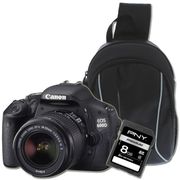 APPAREIL PHOTO RÉFLEX CANON 600D + 18-55 mm + Sac à dos + SD 4 Go