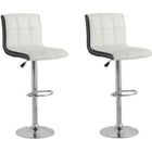  Lot 2 Tabourets de bar JOKER blancs & noirs