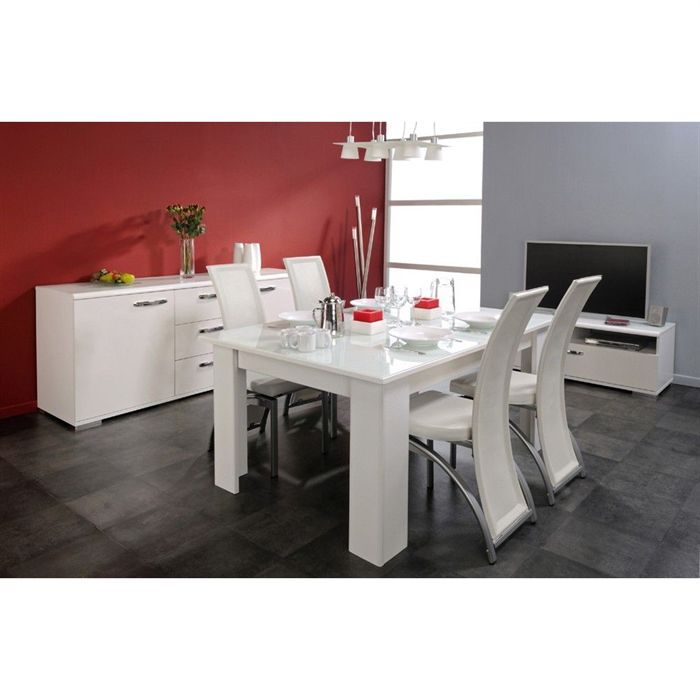 Ensemble table chaise salle a manger intérieur déco Table salle a manger blanche ikea