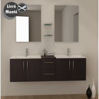 ENSEMBLE MEUBLES DE SALLE DE BAIN  TIANA Kit salle de bain Wengé