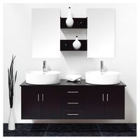 ENSEMBLE MEUBLES DE SALLE DE BAIN  CLEA Kit salle de bain Wengé