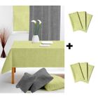  SOLEIL D'OCRE Lot nappe + 2 Lots 3 Serviettes Anis