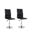  Lot de 2 chaises rotatives  LEAF noires