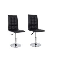 CHAISE  Lot de 2 chaises rotatives  LEAF noires
