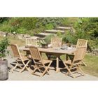 SALON DE JARDIN - ENSEMBLE TABLE CHAISE FAUTEUIL LOMBOCK Ensemble teck 1 table et 6 chaises