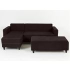  FIRR Canapé d'Angle réversible + Banc Chocolat