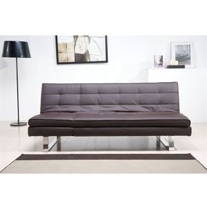 LIT D APPOINT - LIT PLIANT OXFORD Banquette Clic-clac Multipositions chocolat