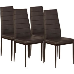CHAISE LOT DE 4 CHAISES Chocolat CHAISE LOT DE 4 CHAISES Chocolat