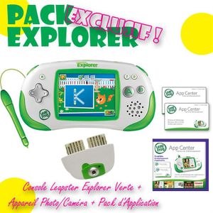 CONSOLE ÉDUCATIVE Pack Exclu Explorer Console Verte + Camera + Jeu CONSOLE ÉDUCATIVE Pack Exclu Explorer Console Verte + Camera + Jeu