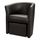 BAYA Fauteuil en simili cabriolet + pouf - Noir