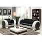  Canapé + fauteuil en cuir vachette noir / blanc