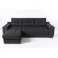 CANAPE - SOFA - BANQUETTE KOBB Canapé d'Angle Convertible Noir