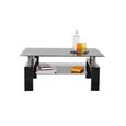 TABLE BASSE ELIA Table basse noire laquée + 2 plateaux verre