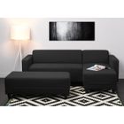  FIRR Canapé d'Angle réversible + Banc Noir