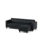  FIRR Canapé d'angle réversible en PU Noir