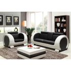 CANAPÉ Canapé + fauteuil en cuir vachette noir / blanc